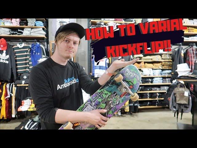 HOW TO VARIAL KICKFLIP IN ZUMIEZ! | Skate Tutorial