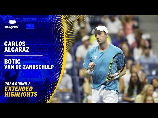 Carlos Alcaraz vs. Botic van de Zandschulp Extended Highlights | 2024 US Open Round 2