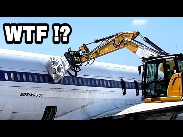  SCRAPPING a Boeing B707 - Verschrottung der B707 am Hamburg Airport (D-ABOD)