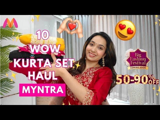 10 Wow Myntra Kurta Set Try On Haul  | Myntra Diwali Sale | UPTO 80% OFF | Isha Vinod Jain