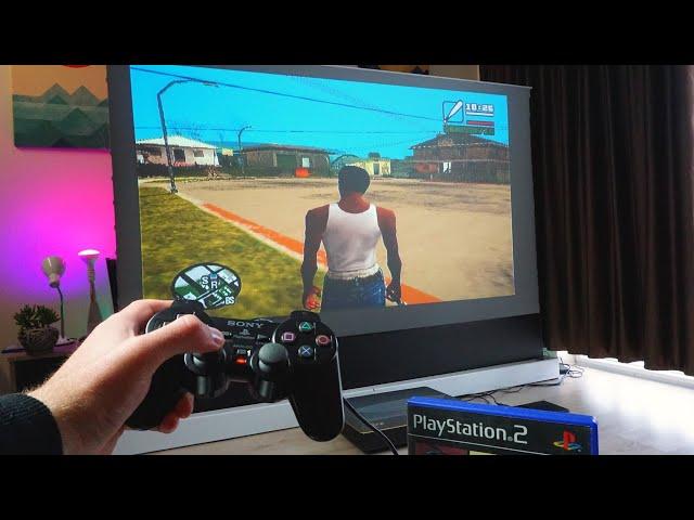 Testing PS2 Games On HUGE 100 Inch Screen-PS2 POV Gameplay Test