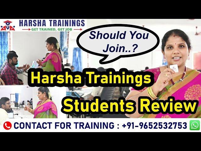 Harsha trainings Students Reviews | job guarantee | no coding pega | Software Trainings