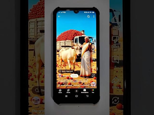 Old Grandmother Beating The Cow By Stick And Showing In Mobile Gadgets #shorts #gadgets