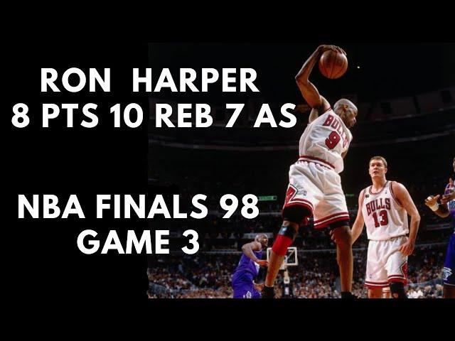 Ron Harper Near Triple Duoble 8 PTS 10 REB 7 AS NBA Finals 1998 Utah Jazz vs Chicago Bulls