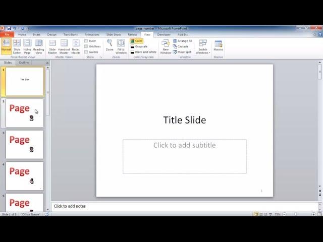 Add Page Numbers in PowerPoint Slides and Notes Pages