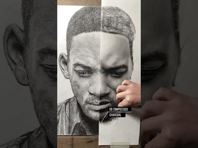 REALISM VS HYPERREALISM - Will Smith pencil drawing