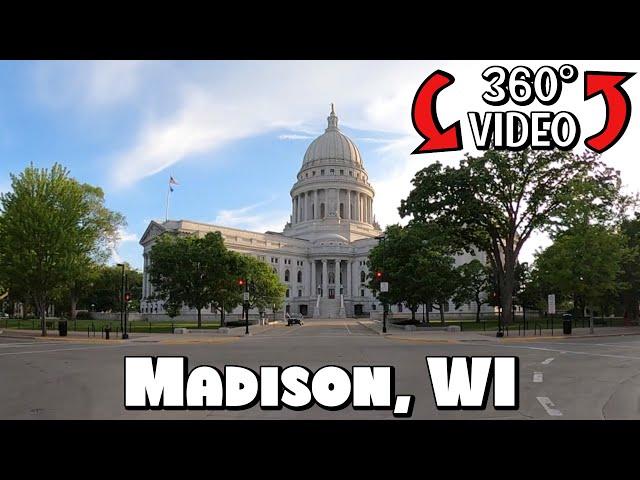 Driving Around Downtown Madison, Wisconsin in 360° Video