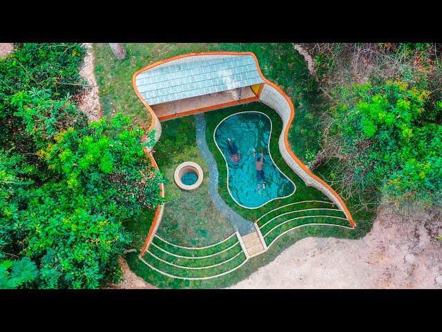 [ Full Video ] 30 Days Building Underground Hut With A Grass Roof And A Swimming Pool