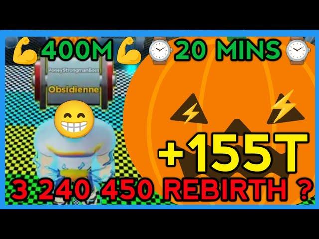 3,240,450 REBIRTH ?150 QA FULL GAMEPLAY HALLOWEEN EVENT IN STRONGMAN SIMULATOR ROBLOX