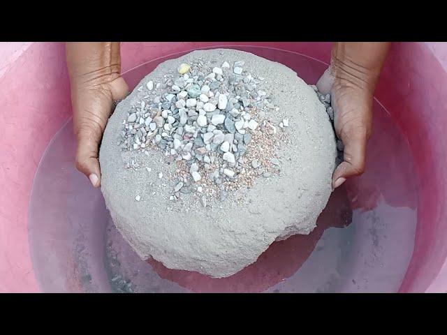 ASMR very soft sand and pure cement gritty mixdfull dasty Big chunks dipping crumble in 