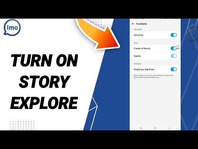 How To Turn On Story Explore On Imo app