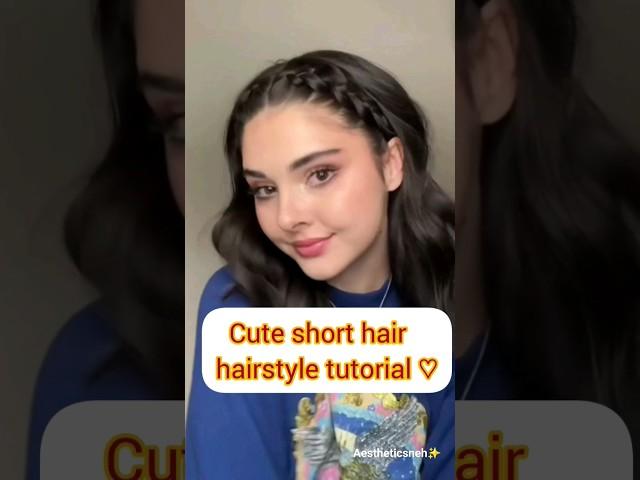 cute short hair hairstyle tutorial  #hairstyle #hairstyletutorial #hair #shorts #viral #fypシ #yt