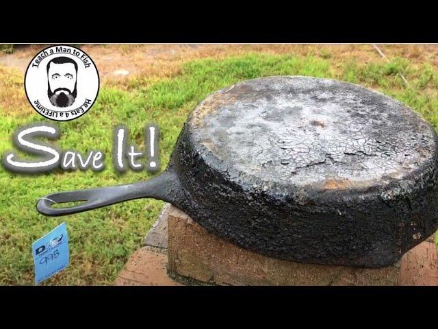  THRIFT STORE SCORE! How to restore a Cast Iron Skillet - Teach a Man to Fish