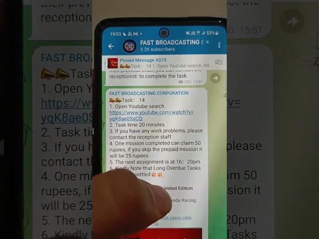 Telegram prepaid Task scam