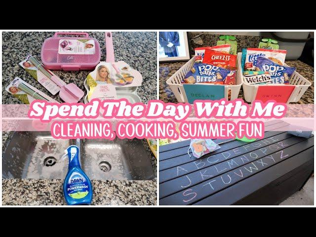 SPEND THE DAY WITH ME | CLEANING, EASY DINNER, SUMMER FUN, WALMART HAUL + MORE