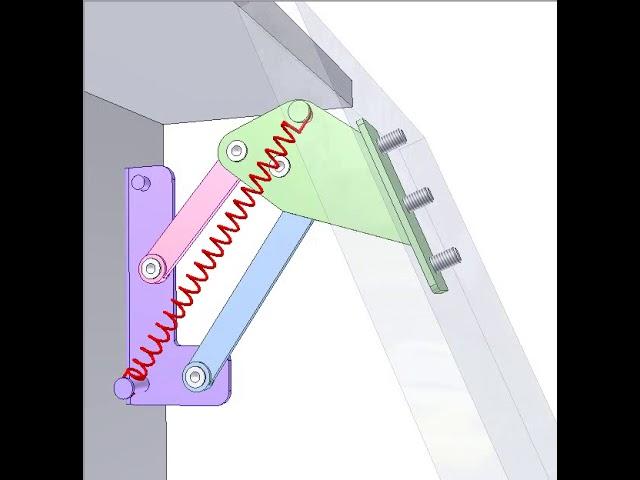 90 deg. hinge of 4-bar linkage 1