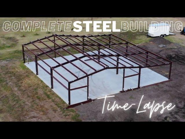 Here's How To Build A 40x60 Steel Building In 6 minutes!