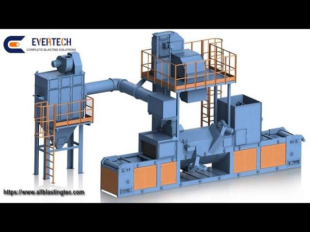 Wire Mesh Belt Continuous Shot Blasting System Working Video