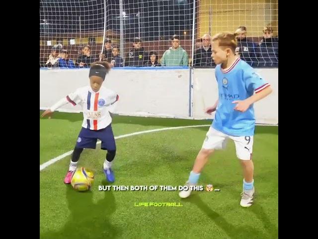 Mini Ronaldinho Plays Against Kid Haaland️ #shorts #football #soccer