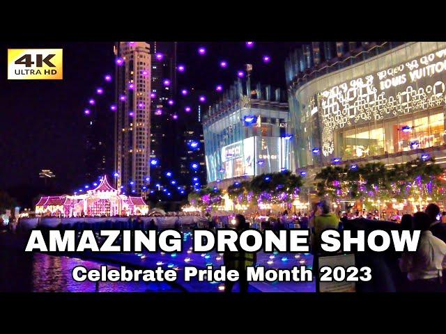 4K  Amazing Drone Show at ICONSIAM in Bangkok | Celebrate Pride Month 2023