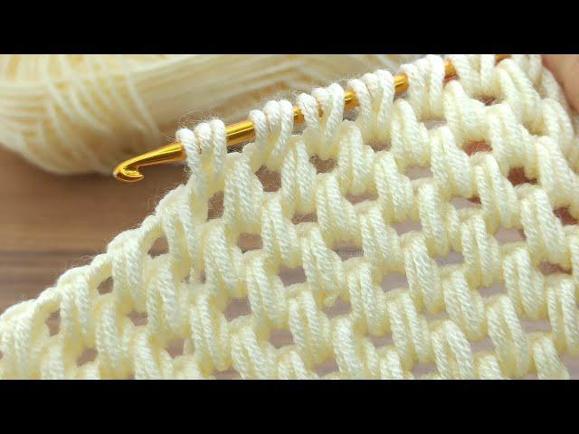 PERFECT very easy Tunisian  baby blanket model / Dolgulu  tunus işi bebek battaniyesi modeli