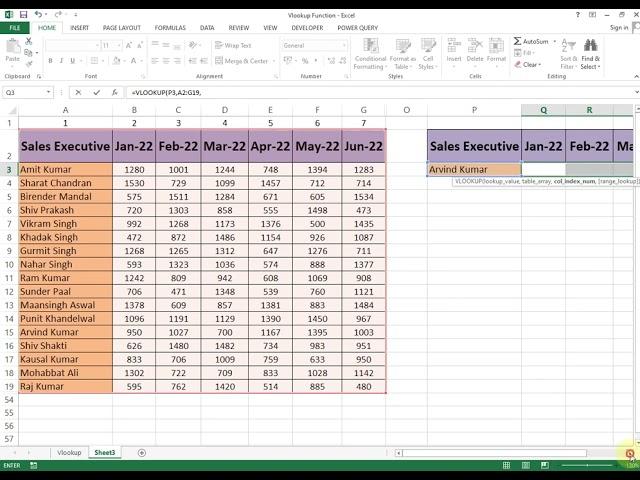 VLOOKUP   Return Multiple Column Values in One Time (In Hindi)