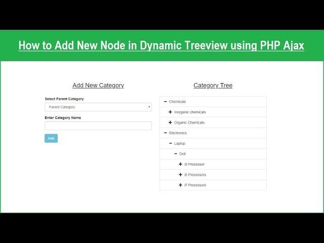 How to Add New Node in Dynamic Treeview using PHP Ajax