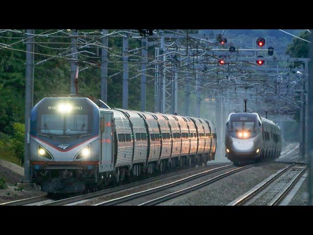 1 HOUR Compilation High Speed Amtrak Northeast Corridor Trains 2024!