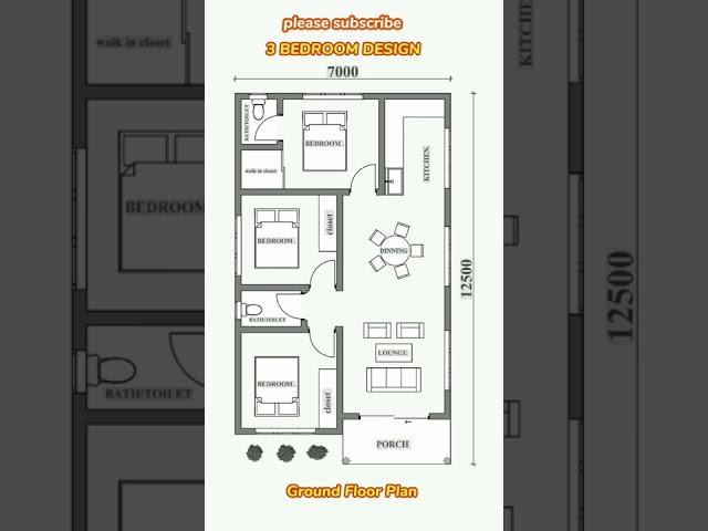 7x12.5m, Outstanding  house plan with mind blowing 3 bedroom design for 2023