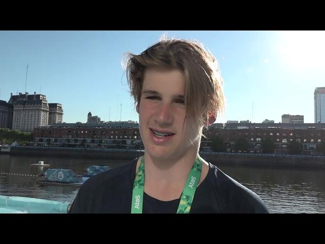 Kiwi paddler George Snook after 4th place finish at Youth Olympic Games