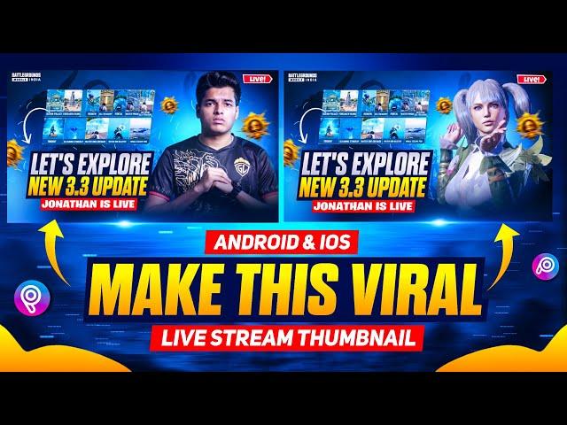 Make This Viral  BGMI Live Stream Thumbnail for BGMI/ PUBG in Picsart | BGMI Thumbnail Tutorial