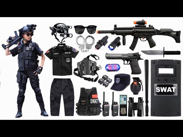 Special Police Weapons Toy set Unboxing-M416 guns, Gas mask, Glock pistol, Dagger