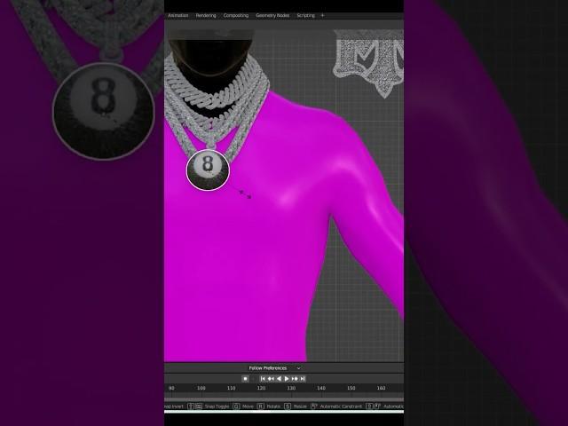 Making A Custom GTA 5 / FiveM Chain Set  #Shorts #GTA5 GTAV #GTARP #FiveM #blender