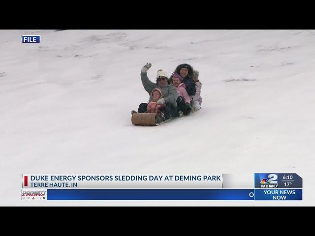 Duke Energy set to hold Sledding Day on Snow Hill at Deming Park