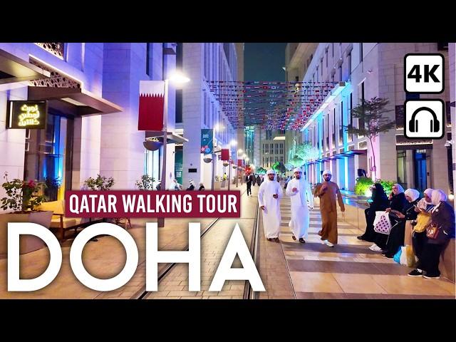 DOHA, Qatar  Nightlife 4K Walking Tour: Souq Waqif & Downtown