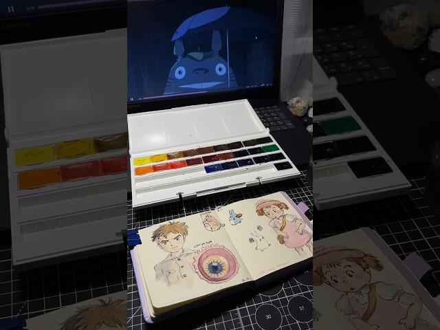 #art #sketching #sketch #anime  #theboyandtheheron #ghibli #miyazaki #sketchbook #oilpainting