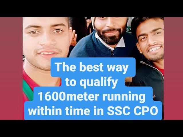 *How you can qualify 1600 meter running in SSC CPO* #motivation #ssccpo #physical #ssc ! JAI HIND.