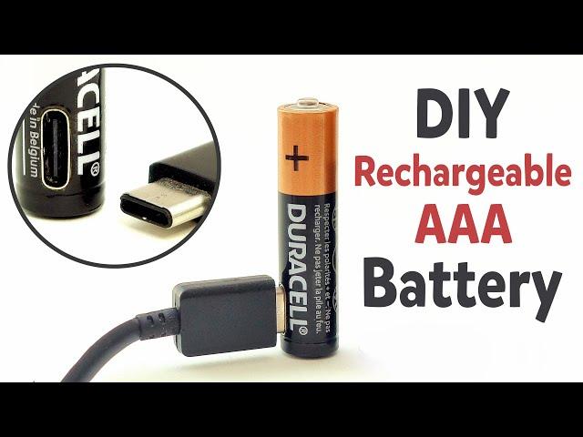 How to Make a Rechargeable 1.5V AAA Battery with USB-C Port - DIY Rechargeable 1.5v Battery at home