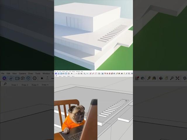 An architect  works with the live sync plugin of D5 Render for SketchUp.