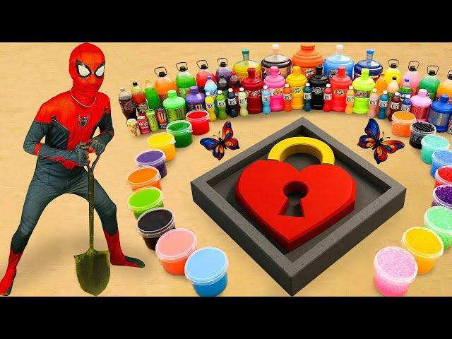 How to Make a Heart Lock and Rainbow Butterfly with Orbeez, Sodas, Pepsi, Fanta, Coca Cola vs Mentos