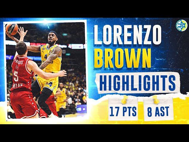 Lorenzo Brown (17 points) Highlights vs Olimpia Milano | המהלכים של לורנזו בראון נגד מילאנו