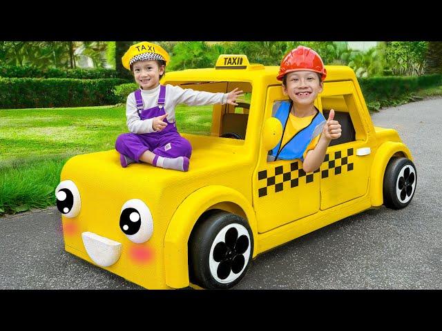 BooTiKaTi Pretend Play Little Taxi Driver Helping the City Rescuers and friends