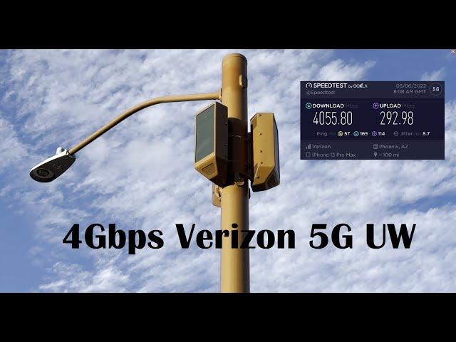 Fastest 5G Speed Test 2023 -4Gbps- Verizon 5GUW on iPhone 13 & 14 to an Ericsson mmWave radio tower