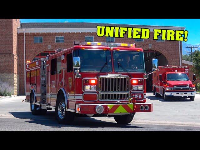 [UNIFIED FIRE AUTHORITY] - Medic Engine 101, Medic Engine 104 & Ambulance 204 responding! [UTAH]