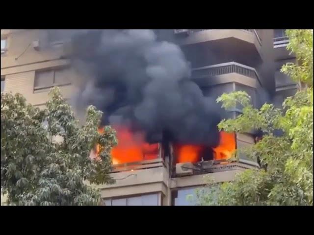 حريق منزل الفنانه ميرفت امين لا حول ولا قوه الا بالله