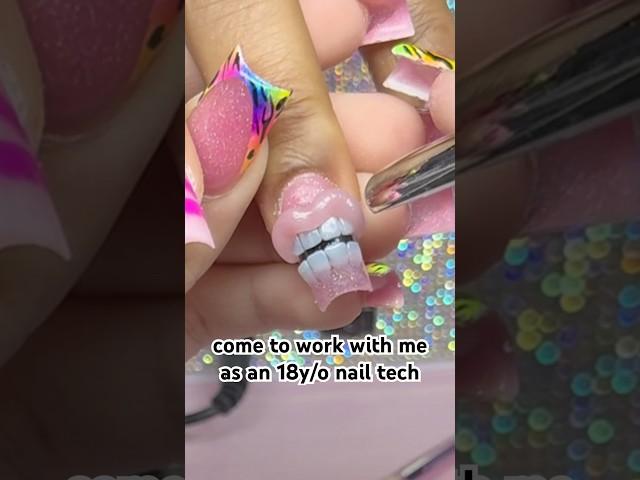 would you try these 3d mouth nails? #nails #nailtechvlog