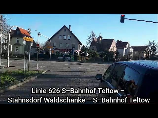 Linie 626 S-Bahnhof Teltow nach Stahnsdorf Waldschänke und zurück 16x schneller