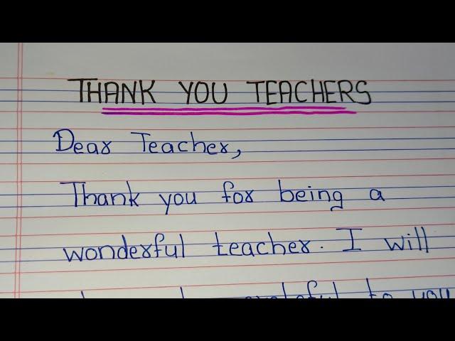 Thank you notes to Teacher/ Teachers day greeting card letter