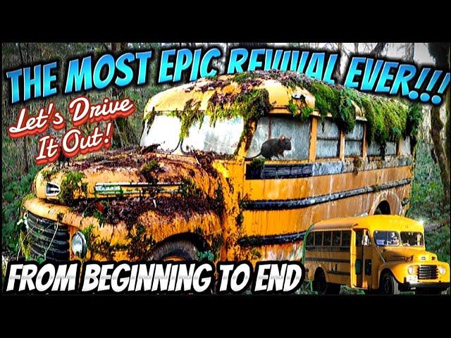 Let's Drive This Abandoned Rat Infested Vintage School Bus Out of The Forest! Will It Run and Drive?