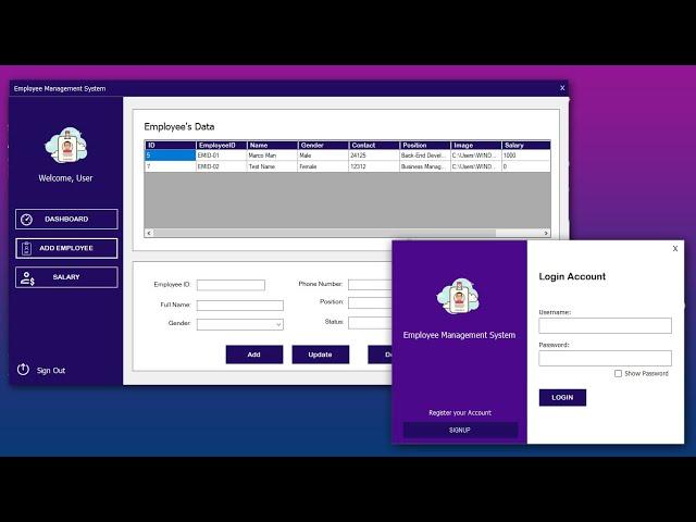 C# Full Tutorial - Employee Management System with Source Code